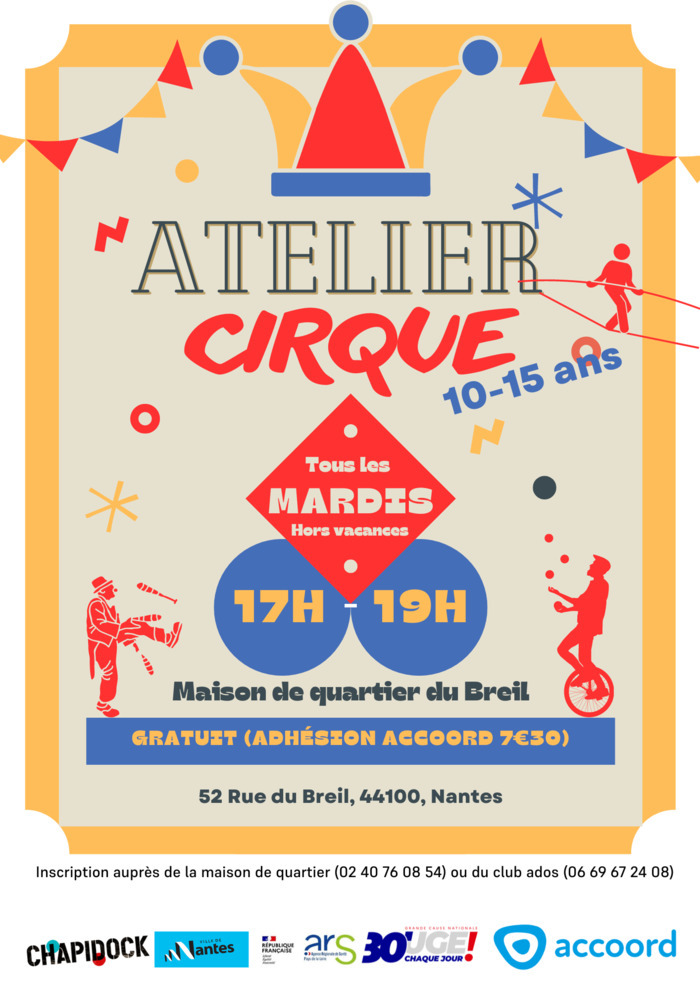 Atelier cirque Du 5/11/2024 au 1/7/2025