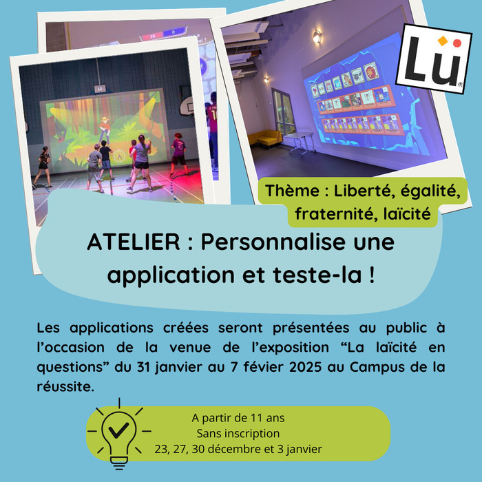 Personnalise ton application et teste-la ! Du 23/12/2024 au 3/1/2025