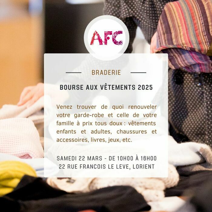 Bourse aux vêtements annuelle Le 22 mars 2025