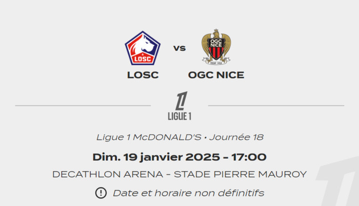 Ligue 1 : LOSC - NICE