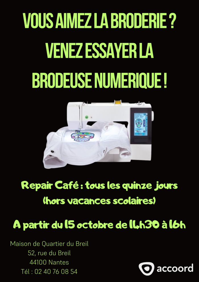 Atelier brodeuse numérique Du 15/10/2024 au 17/6/2025