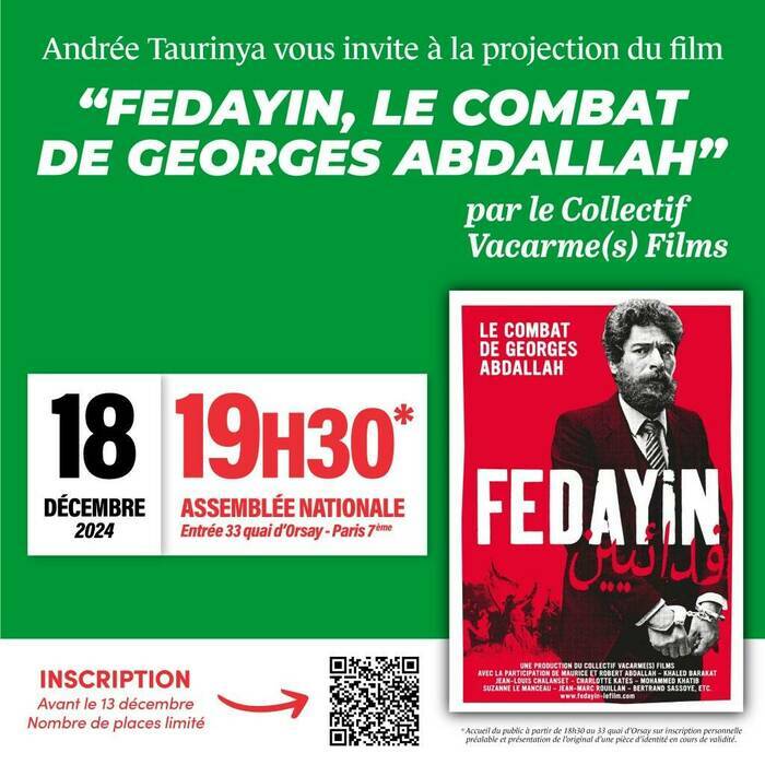 Ciné-débat : FEDAYIN, LE COMBAT DE GEORGES ABDALLAH Le 18 déc 2024